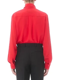 Crepe De Chine Silk Shirt with Scarf Collar