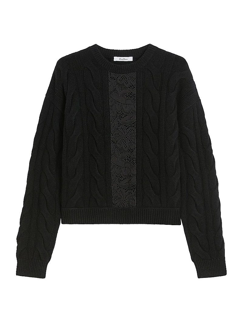 Wool and Cashmere Jumper with Lace