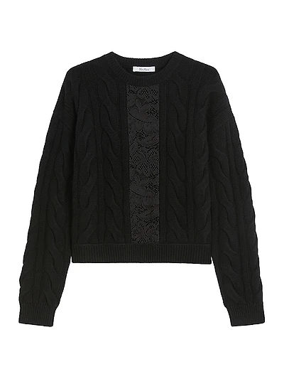 Wool and Cashmere Jumper with Lace