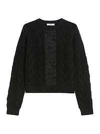 Wool and Cashmere Jumper with Lace