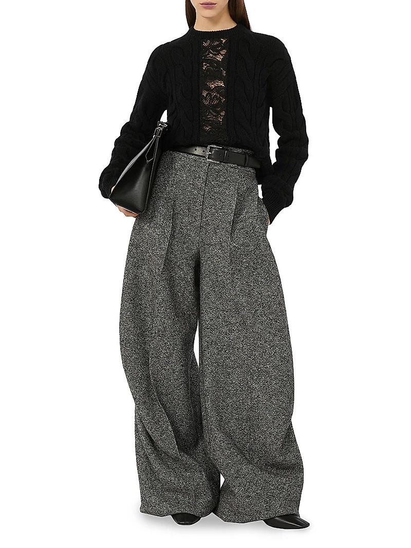 Wool and Cashmere Jumper with Lace