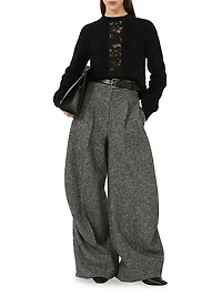 Wool and Cashmere Jumper with Lace