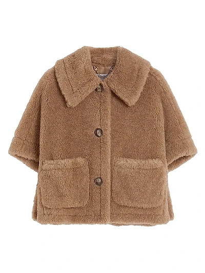 Boxy Cape Alpaca and Cashmere Teddy Fabric