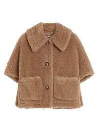 Boxy Cape Alpaca and Cashmere Teddy Fabric