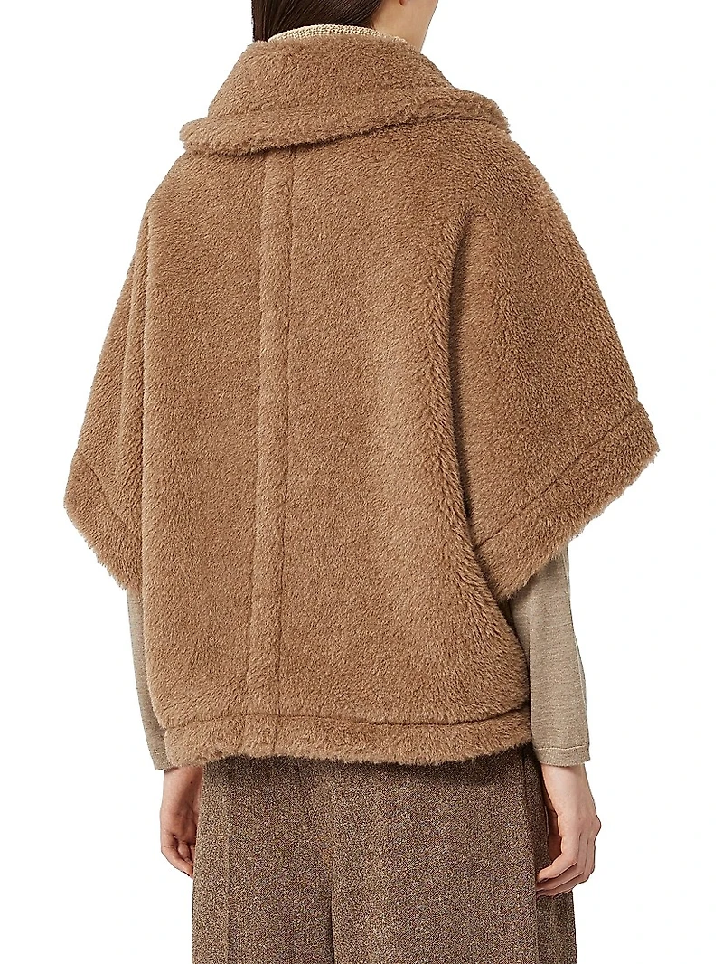 Boxy Cape Alpaca and Cashmere Teddy Fabric