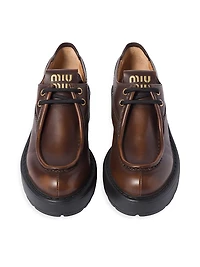 Laced Fumé Leather Loafers