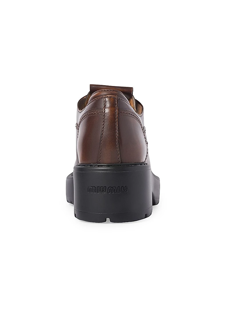 Laced Fumé Leather Loafers