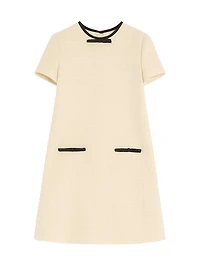 Short Dress Plain Wool Tweed