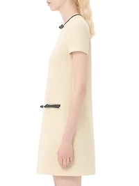 Short Dress Plain Wool Tweed