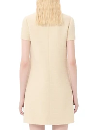 Short Dress Plain Wool Tweed