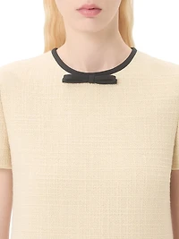 Short Dress Plain Wool Tweed