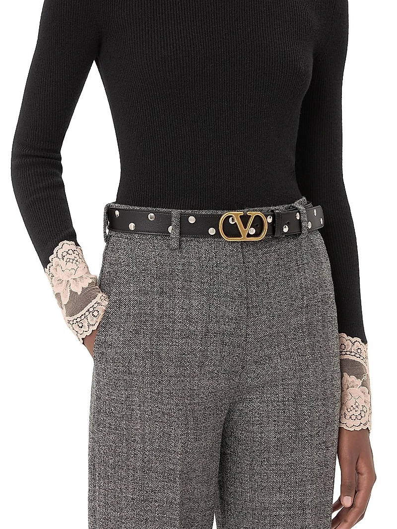 Vlogo Signature Belt Shiny Calfskin 30 Mm