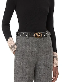 Vlogo Signature Belt Shiny Calfskin 30 Mm