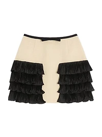 Short Skirt Plain Wool Tweed