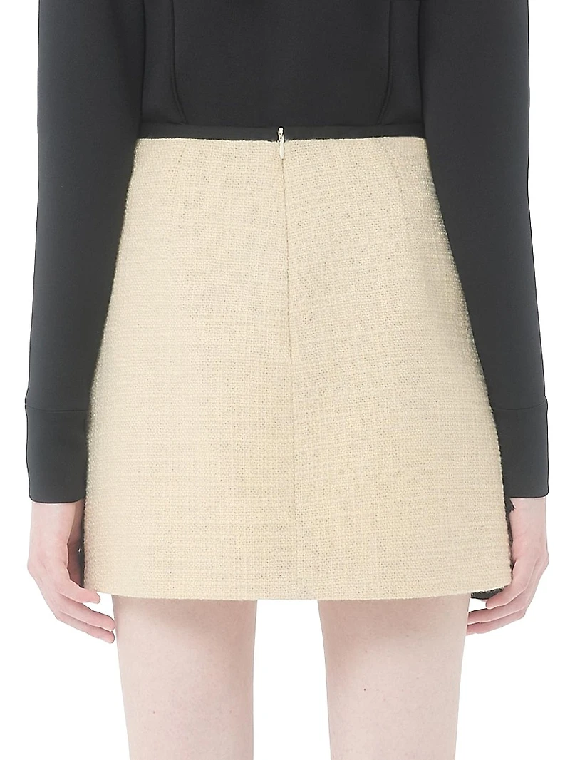 Short Skirt Plain Wool Tweed