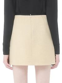 Short Skirt Plain Wool Tweed