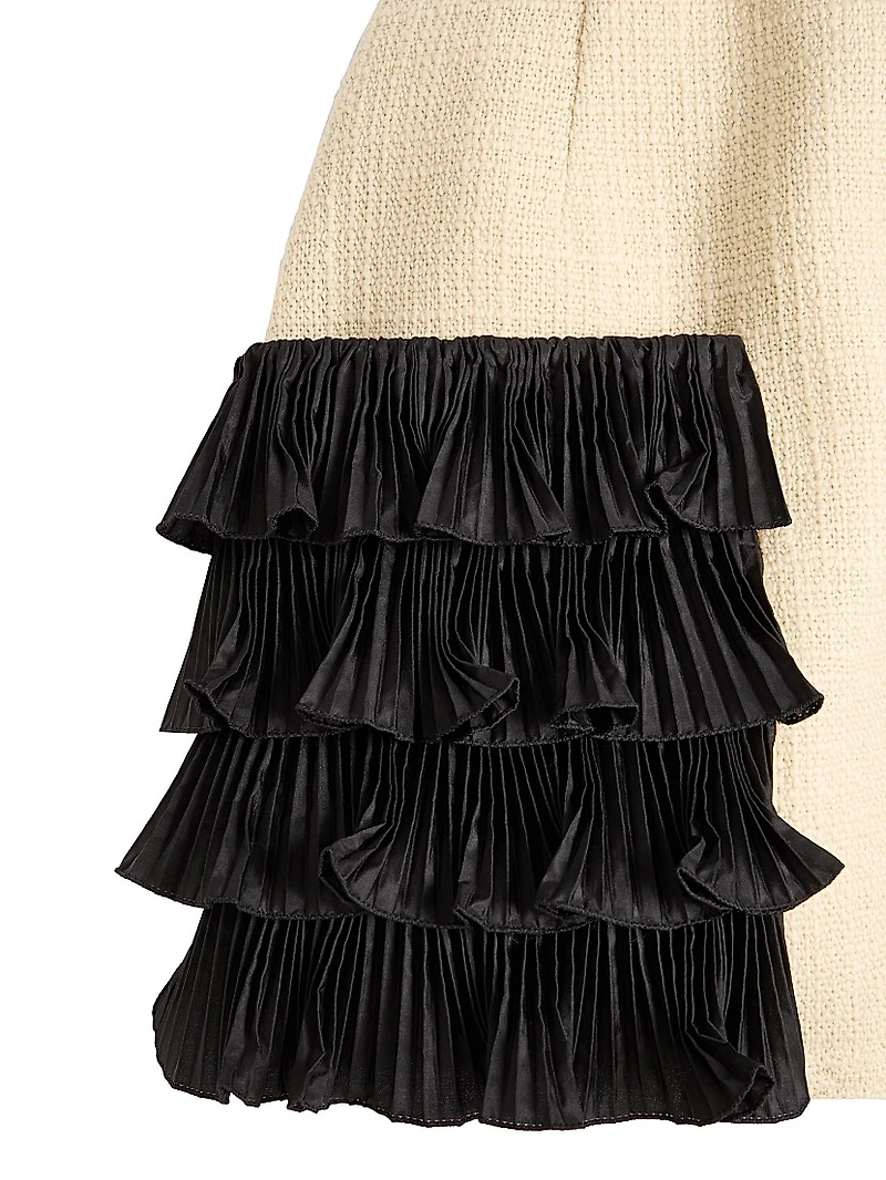 Short Skirt Plain Wool Tweed