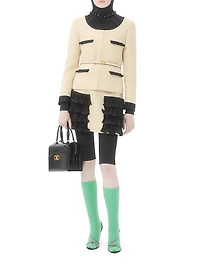 Short Skirt Plain Wool Tweed