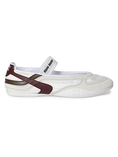 Gymnasium Technical Fabric and Suede Ballerinas