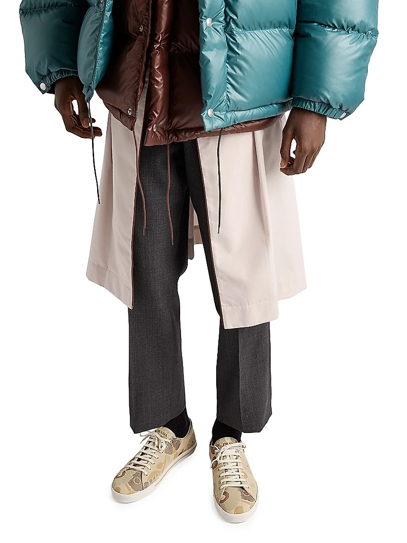 Laced Floral Print Canvas Sneakers