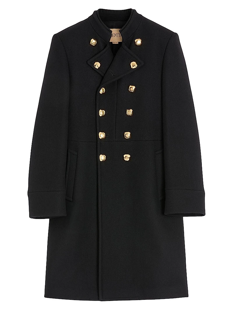 Double-Breasted Coat Double Wool