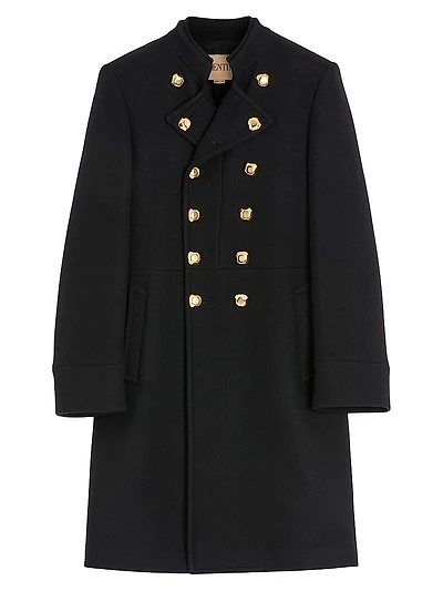 Double-Breasted Coat Double Wool