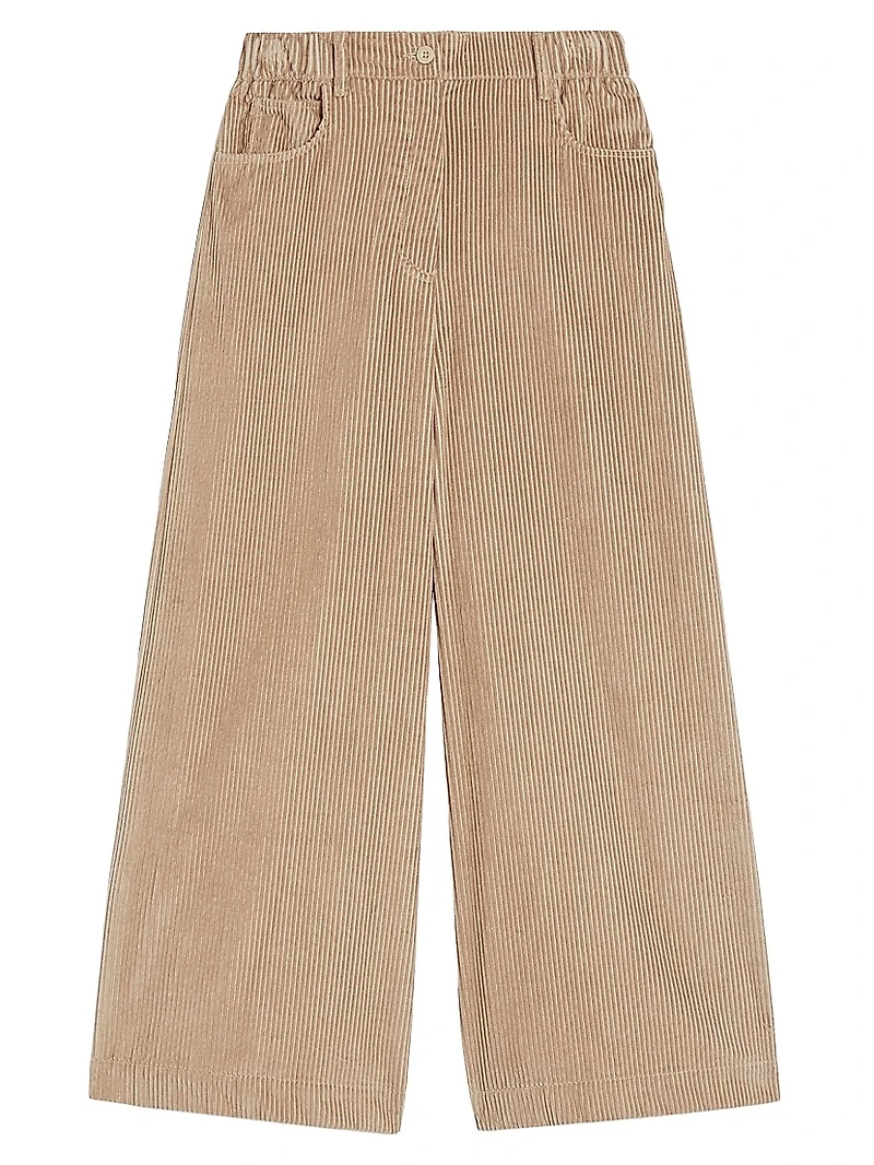 Cropped Cotton Velvet Trousers