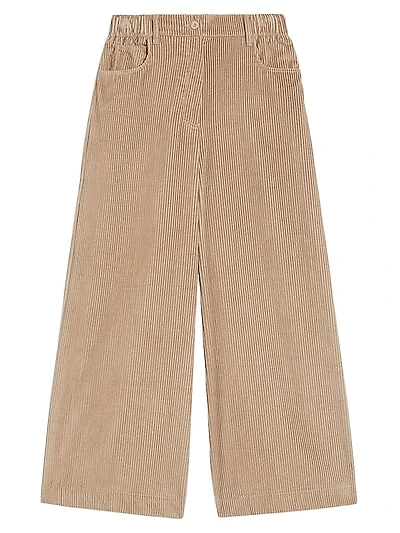 Cropped Cotton Velvet Trousers