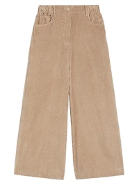 Cropped Cotton Velvet Trousers