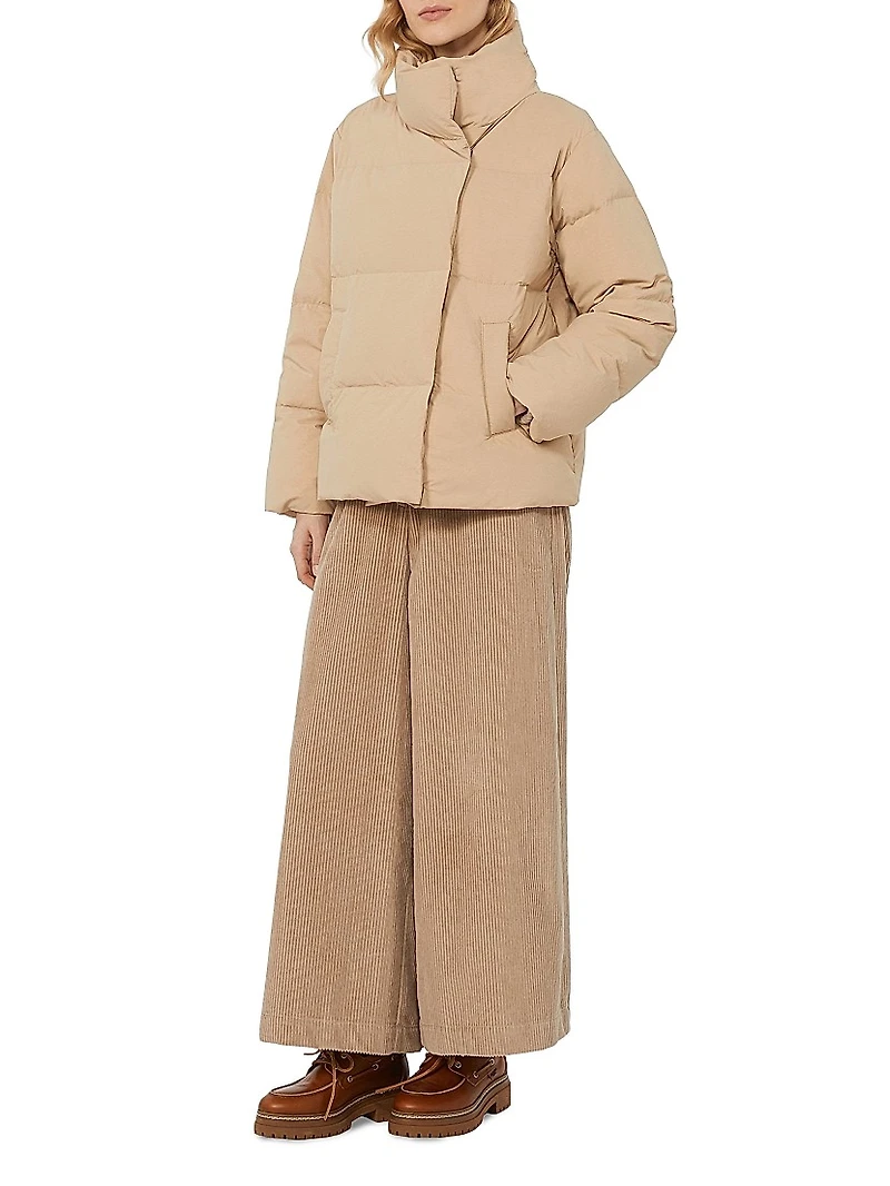 Cropped Cotton Velvet Trousers