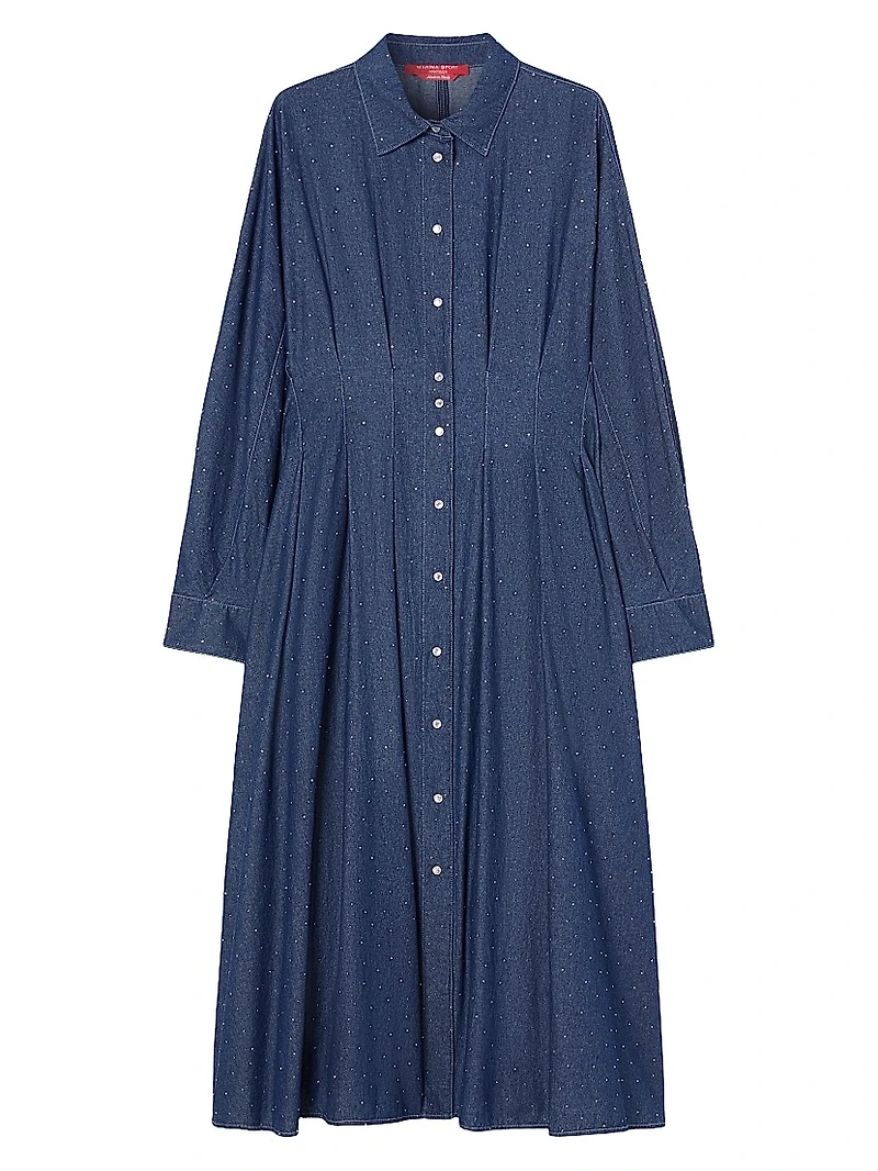 Long Dress Denim with Rhinestones