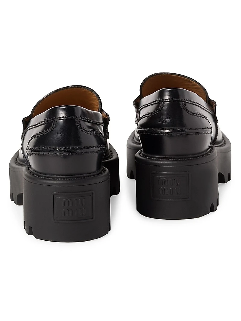 Brushed Leather Loafers