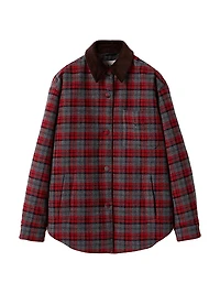 Medium-Weight Plaid Check Down Jacket