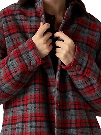 Medium-Weight Plaid Check Down Jacket