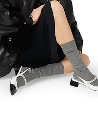 Two-Tone Patent Leather Slingback Pumps