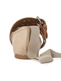 Nappa and Calf Leather Ballerinas