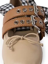 Nappa and Calf Leather Ballerinas