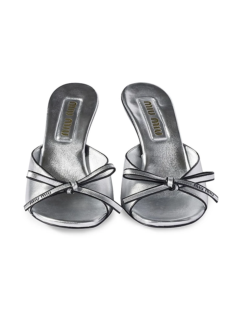 Mordoré Nappa Leather Sandals with Bow