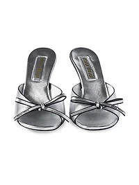 Mordoré Nappa Leather Sandals with Bow