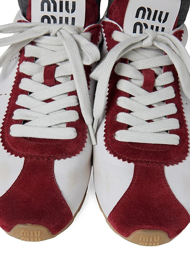 Plume Nappa Leather and Suede Sneakers