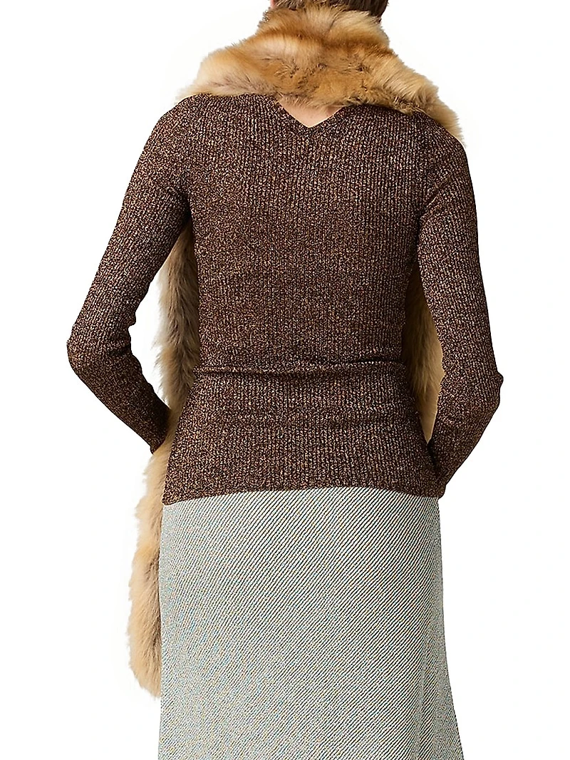 Lamé Crew-Neck Sweater