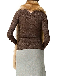 Lamé Crew-Neck Sweater