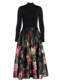 Chara Floral Fit & Flare Midi-Dress