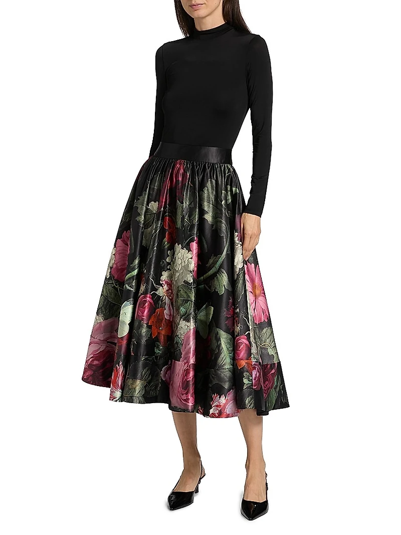 Chara Floral Fit & Flare Midi-Dress