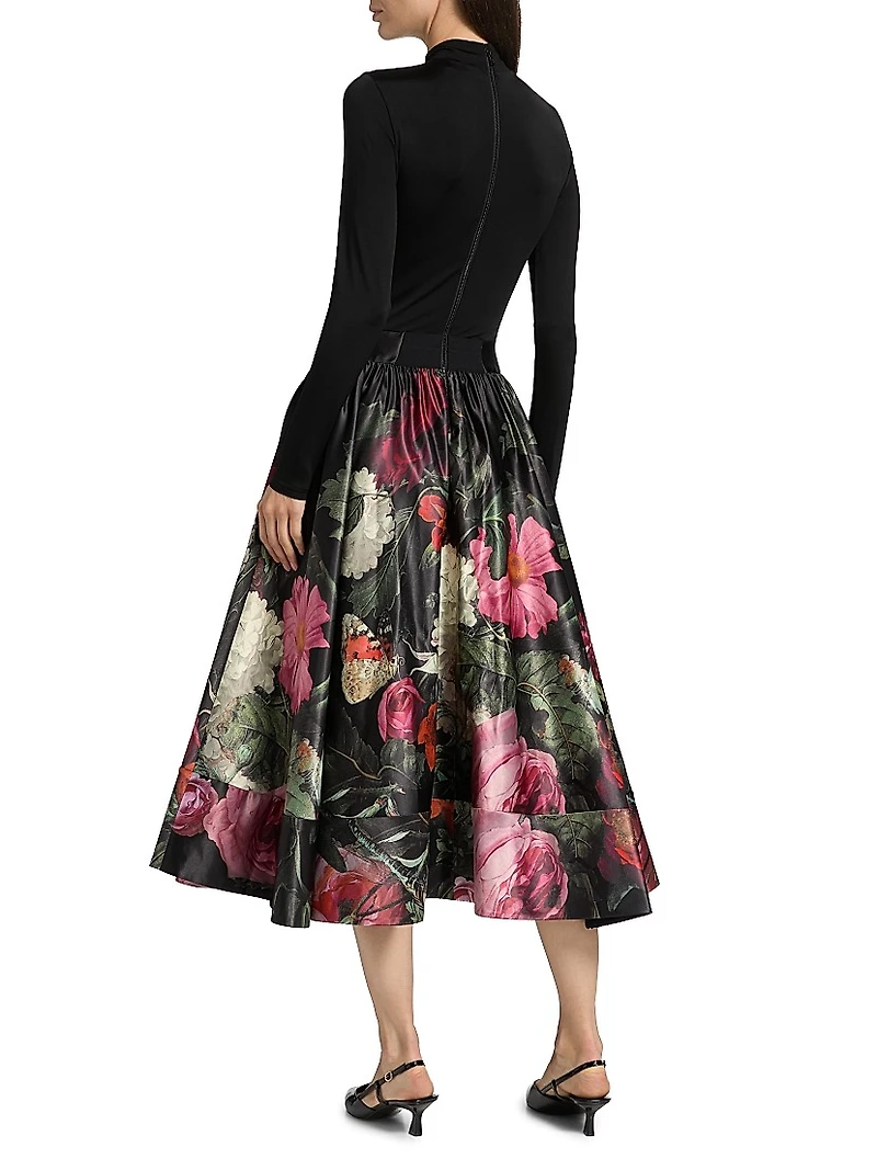 Chara Floral Fit & Flare Midi-Dress