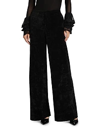 Conor Velvet Wide-Leg Trousers
