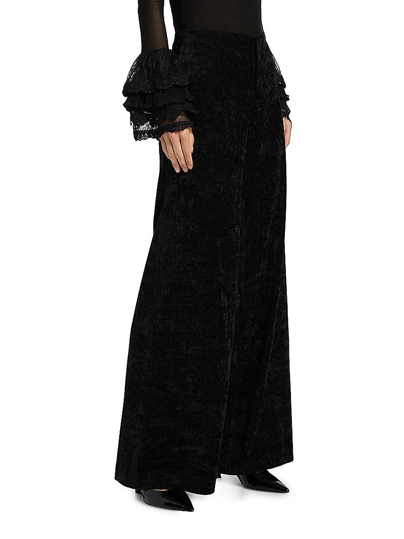 Conor Velvet Wide-Leg Trousers