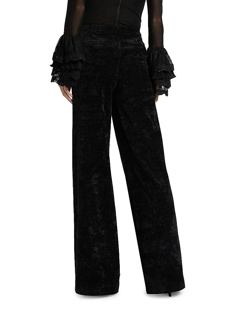 Conor Velvet Wide-Leg Trousers
