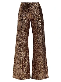 Athena Sequined Wide-Leg Pants