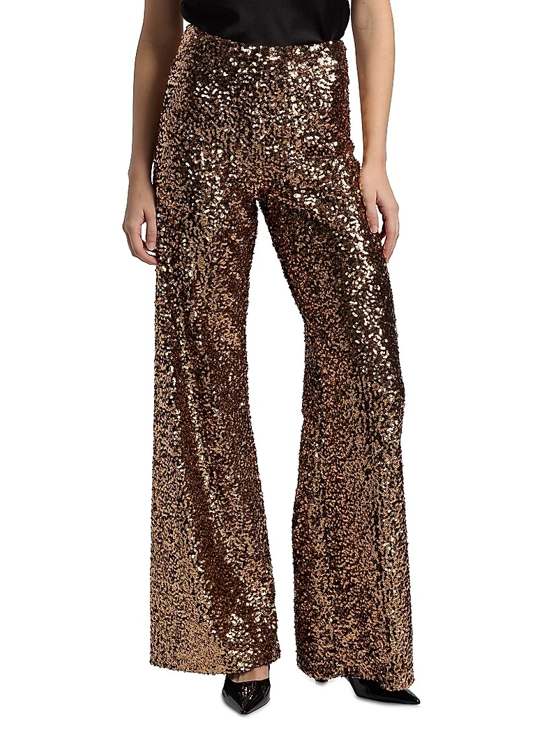 Athena Sequined Wide-Leg Pants